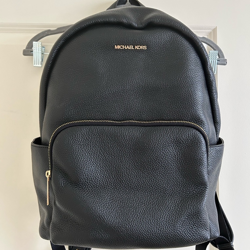 Brand new Michael Kors black leather backpack